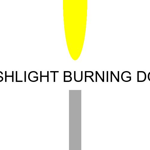 flashlight burning down