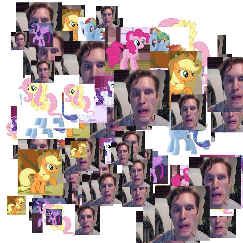 scatter around 100 images of jerma985 and the mane 6