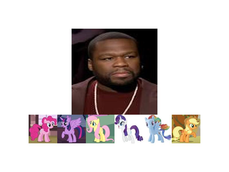 50 cent meets the mane 6 from my little pony